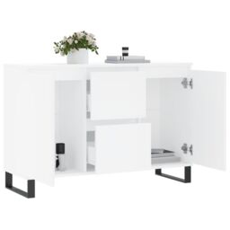 Berkfield Home Sideboard White 104x35x70 cm Engineered Wood - Size: 104 x 35 x 70 cm - thumbnail 4