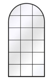 "MirrorOutlet Black Metal Framed Arched Window Wall Mirror 71"" X 35"" (180 X 90CM) - Size: 1 Pack" - thumbnail 5