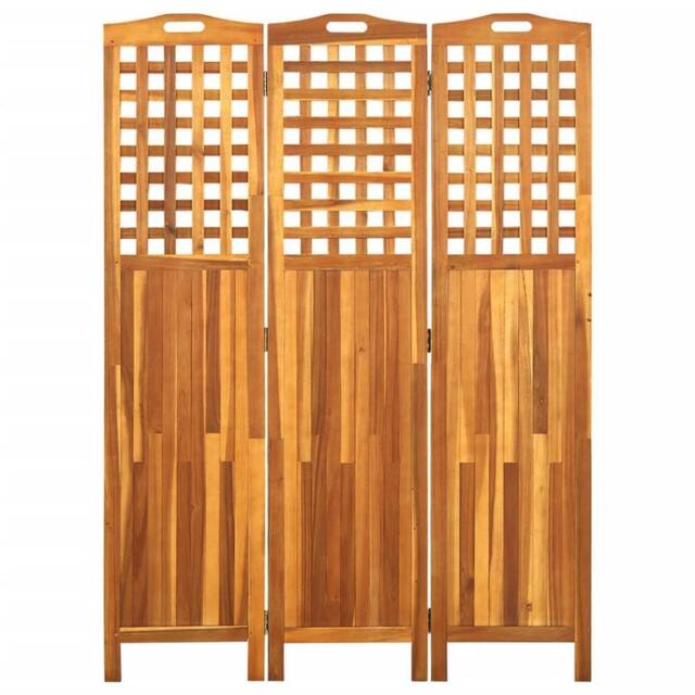 Berkfield Home 3-Panel Room Divider 121x2x170 cm Solid Acacia Wood in Brown - Size: 121 x 2 x 170 cm - image 1