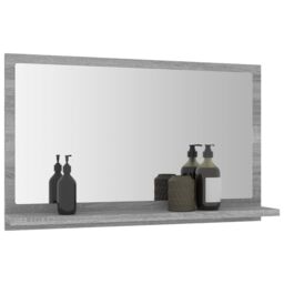 Berkfield Home Bathroom Mirror Grey Sonoma 60x10.5x37 cm Engineered Wood - thumbnail 6