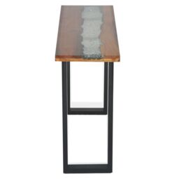 Berkfield Home Console Table Teak 100x35x75 cm in Brown - Size: 100 x 35 x 75 cm - thumbnail 5
