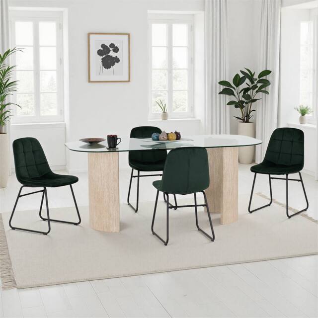 Seconique Modena Dining Set with Lukas Chairs in Green - image 1