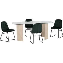 Seconique Modena Dining Set with Lukas Chairs in Green - thumbnail 2