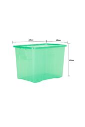 Wham Crystal 8 x 80L Stackable Plastic Storage Boxes with Lids in Green - thumbnail 5
