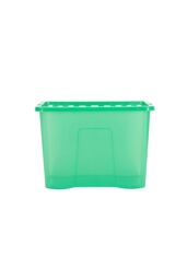 Wham Crystal 8 x 80L Stackable Plastic Storage Boxes with Lids in Green - thumbnail 3