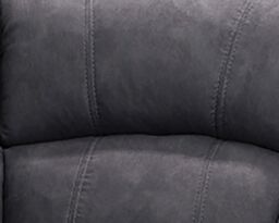 Furnishings For Less UK Alaska Grey Suede Fabric 3 Piece Sofa Suite Manual Reclining Armchairs + Static 3 Seater Seater Sofa High Back - thumbnail 4