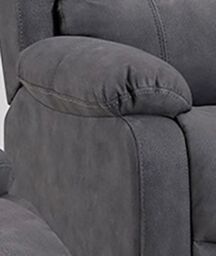 Furnishings For Less UK Alaska Grey Suede Fabric 3 Piece Sofa Suite Manual Reclining Armchairs + Static 3 Seater Seater Sofa High Back - thumbnail 5