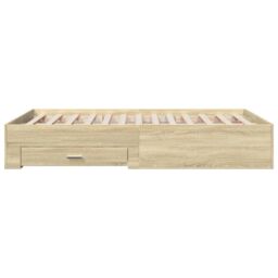Berkfield Home Bed Frame with Drawers without Mattress Sonoma Oak 135x190 cm Double in Brown - thumbnail 5