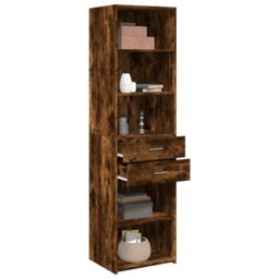 Berkfield Home Highboard Smoked Oak 50x42.5x185 cm Engineered Wood in Brown - thumbnail 3
