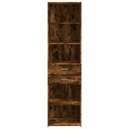 Berkfield Home Highboard Smoked Oak 50x42.5x185 cm Engineered Wood in Brown - thumbnail 4