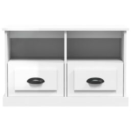 Berkfield Home TV Cabinet High Gloss White 80x35x50 cm Engineered Wood - Size: 80 x 35 x 50 cm - thumbnail 5