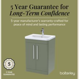 Balterley Contemporary Floor Standing 2 Door Bathroom Vanity Unit, Green, 610mm in Green - thumbnail 4