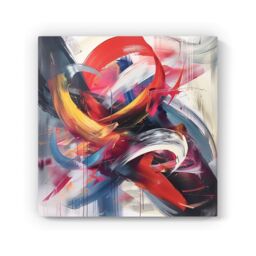 "Warren Reed - Designer Swirling Symphony Of Colours Canvas - Size: W30"" x H30""" - thumbnail 2