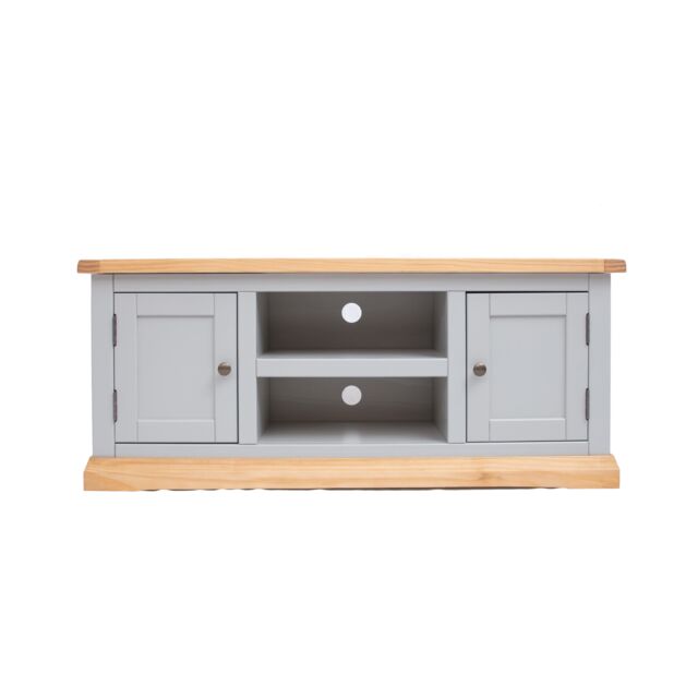 Cabinet Bits Bomporto Light Grey 2 Door TV Cabinet Brass Knob - image 1