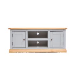 Cabinet Bits Bomporto Light Grey 2 Door TV Cabinet Brass Knob