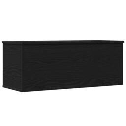 Berkfield Home Black Oak Storage Box - 90x35x35 cm - Engineered Wood - Size: 90 x 35 x 35 cm - thumbnail 1
