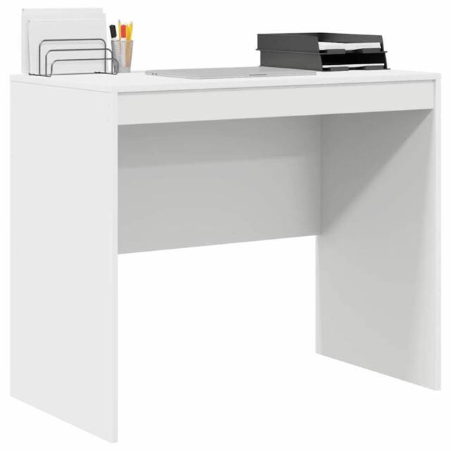 Berkfield Home White Computer Desk White Engineered wood 90 x 50 x 76 cm Tough - image 1