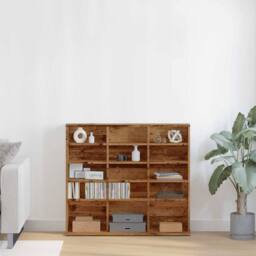 Berkfield Home Sturdy CD Cabinet Old Wood 100x23x89.5 cm Engineered Wood in Brown