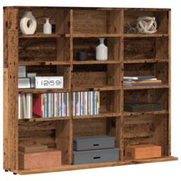 Berkfield Home Sturdy CD Cabinet Old Wood 100x23x89.5 cm Engineered Wood in Brown - thumbnail 2