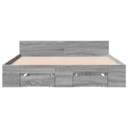 Berkfield Home Bed Frame with Drawers without Mattress Grey Sonoma 120x200 cm - Size: Small Double - thumbnail 4