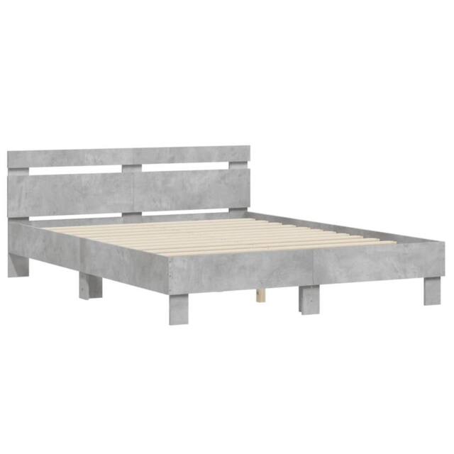 Berkfield Home Durable Bed Frame without Mattress Concrete Grey 140x200 cm - image 1