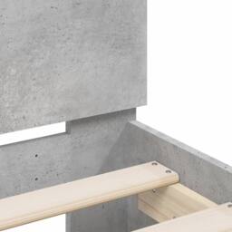 Berkfield Home Durable Bed Frame without Mattress Concrete Grey 140x200 cm - thumbnail 8