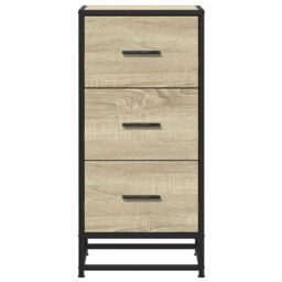 Berkfield Home Sideboard Sonoma Oak 35.5x35x76 cm Engineered Wood & Metal in Brown - thumbnail 4