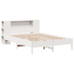 Berkfield Home Bookcase Bed without Mattress White 135x190 cm Double Solid Wood Pine - thumbnail 3