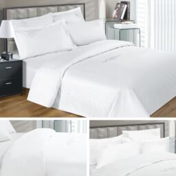 Sweet Dreams Luxurious 330 Thread Count Egyptian Cotton Duvet Cover in Cream - Size: Double - thumbnail 1