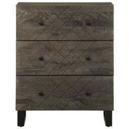 Berkfield Home Sideboards 2 pcs Black 60x33x75 cm Solid Wood Mango - Size: 60 x 33 x 75 cm - thumbnail 4