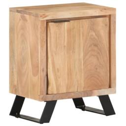 Berkfield Home Bedside Cabinet 40x30x50 cm Solid Acacia Wood with Live Edges in Brown - Size: 40 x 30 x 50 cm - thumbnail 1