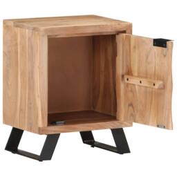 Berkfield Home Bedside Cabinet 40x30x50 cm Solid Acacia Wood with Live Edges in Brown - Size: 40 x 30 x 50 cm - thumbnail 3
