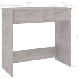 Berkfield Home Desk Concrete Grey 80x40x75 cm Engineered Wood - Size: 80 x 40 x 75 cm - thumbnail 6