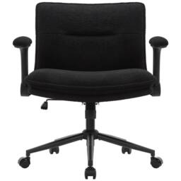 FLAVORA Black Adjustable Fabric Accent Chair Wheels - Size: 0.6m2 - thumbnail 5