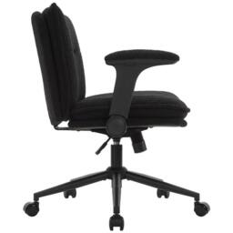 FLAVORA Black Adjustable Fabric Accent Chair Wheels - Size: 0.6m2 - thumbnail 3
