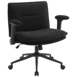 FLAVORA Black Adjustable Fabric Accent Chair Wheels - Size: 0.6m2 - thumbnail 4