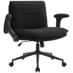 FLAVORA Black Adjustable Fabric Accent Chair Wheels - Size: 0.6m2 - thumbnail 1