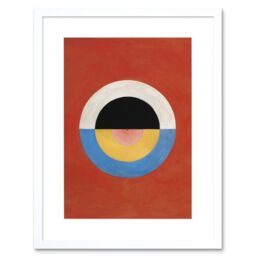 "Artery8 Wall Art Print Hilma Af Klint Svanen Abstract Circles Artwork Framed 9X7 Inch in White - Size: W7"" x H9""" - thumbnail 1