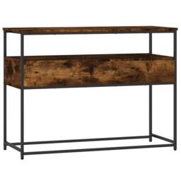Berkfield Home Console Table Smoked Oak 100x40x75 cm Engineered Wood in Brown - Size: 100 x 40 x 75 cm - thumbnail 8