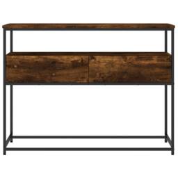 Berkfield Home Console Table Smoked Oak 100x40x75 cm Engineered Wood in Brown - Size: 100 x 40 x 75 cm - thumbnail 6