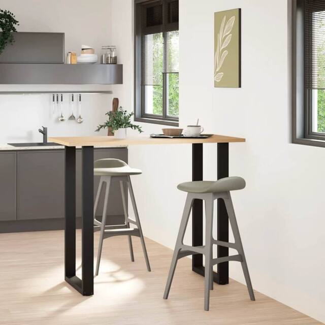 Berkfield Home Coffee Table Legs U-Shaped 2 pcs Black 60x(110-111) cm Steel - image 1
