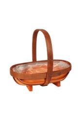 KDMD Stained Softwood Trug Basket 25.5cm x 8.5cm in Brown - Size: 25.5 cm x 8.5 cm - thumbnail 3