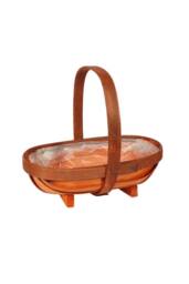 KDMD Stained Softwood Trug Basket 25.5cm x 8.5cm in Brown - Size: 25.5 cm x 8.5 cm - thumbnail 4