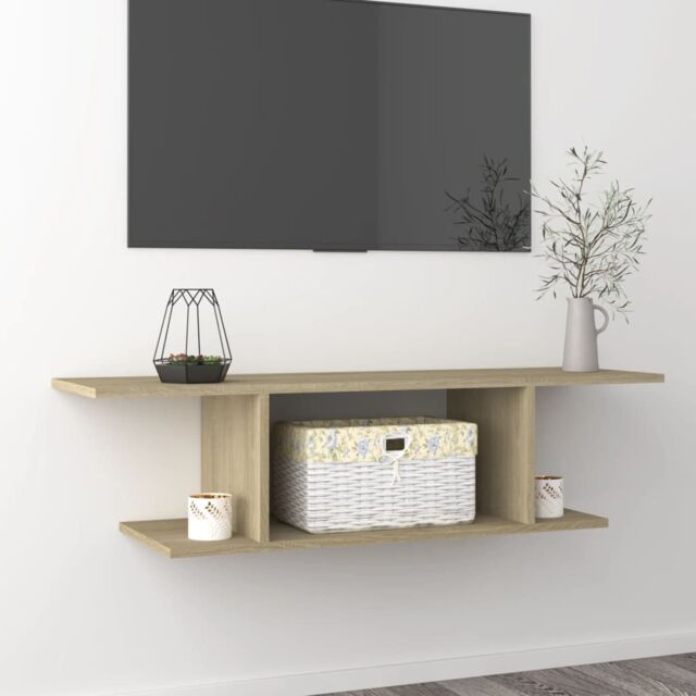 Berkfield Home Wall Mounted TV Cabinet Sonoma Oak 103x30x26.5 cm in Brown - image 1