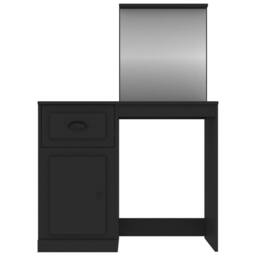 Berkfield Home Dressing Table with Mirror Black 90x50x132.5 cm Engineered Wood - thumbnail 6