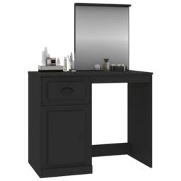Berkfield Home Dressing Table with Mirror Black 90x50x132.5 cm Engineered Wood - thumbnail 4