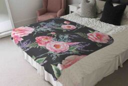 Benjamin Tate Design Watercolour Painting Of Flowers Blanket in Natural - Size: 120 cm x 150 cm - thumbnail 3