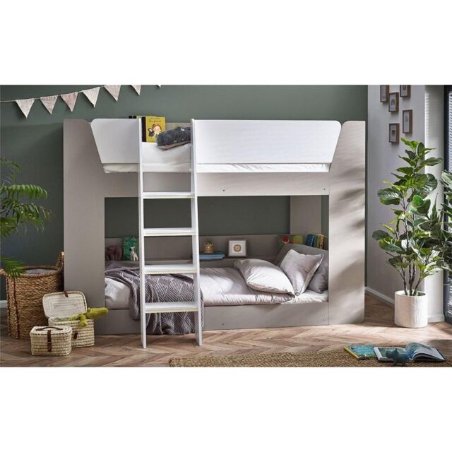 Ashfield Taupe & White Finish Bunk Bed 3ft (90cm) - Size: Single - image 1