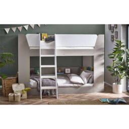 Ashfield Taupe & White Finish Bunk Bed 3ft (90cm) - Size: Single - thumbnail 1