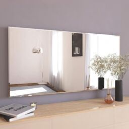 Agenzia 14 Large Art Deco Modern Bevelled Full Length Panel Frame Mirror 174 x 85cm in Silver - Size: 174 x 85 cm - thumbnail 1